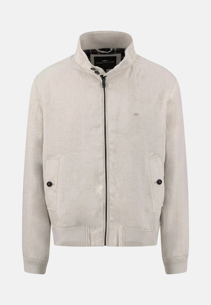 Fynch - Hatton Pure Linen Harrington Jacket Cement 16032602-828-M