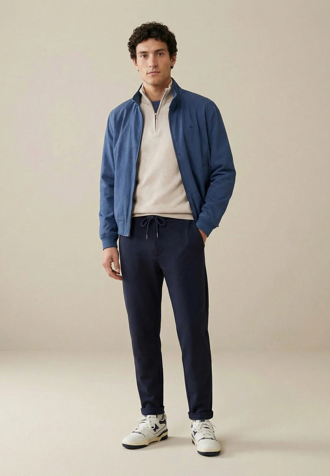Fynch - Hatton Pure Linen Harrington Jacket Horizon Blue 16032602-655-M
