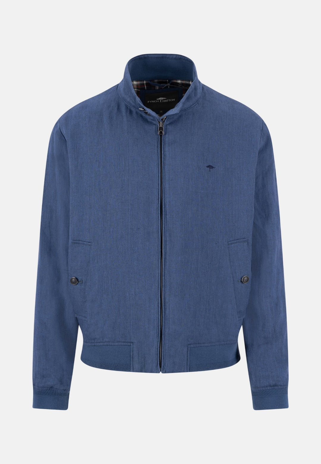 Fynch - Hatton Pure Linen Harrington Jacket Horizon Blue 16032602-655-M