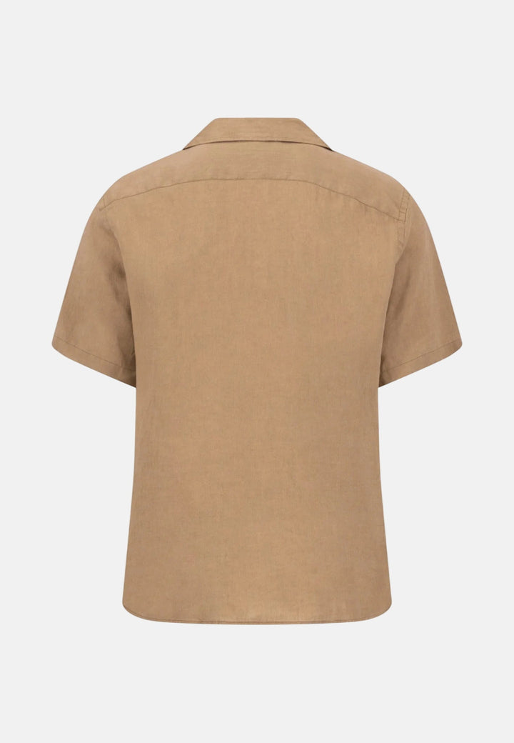 Fynch - Hatton Pure Linen Lapel Collar Short Sleeved Shirt Elephant Grey 16046009-213-M