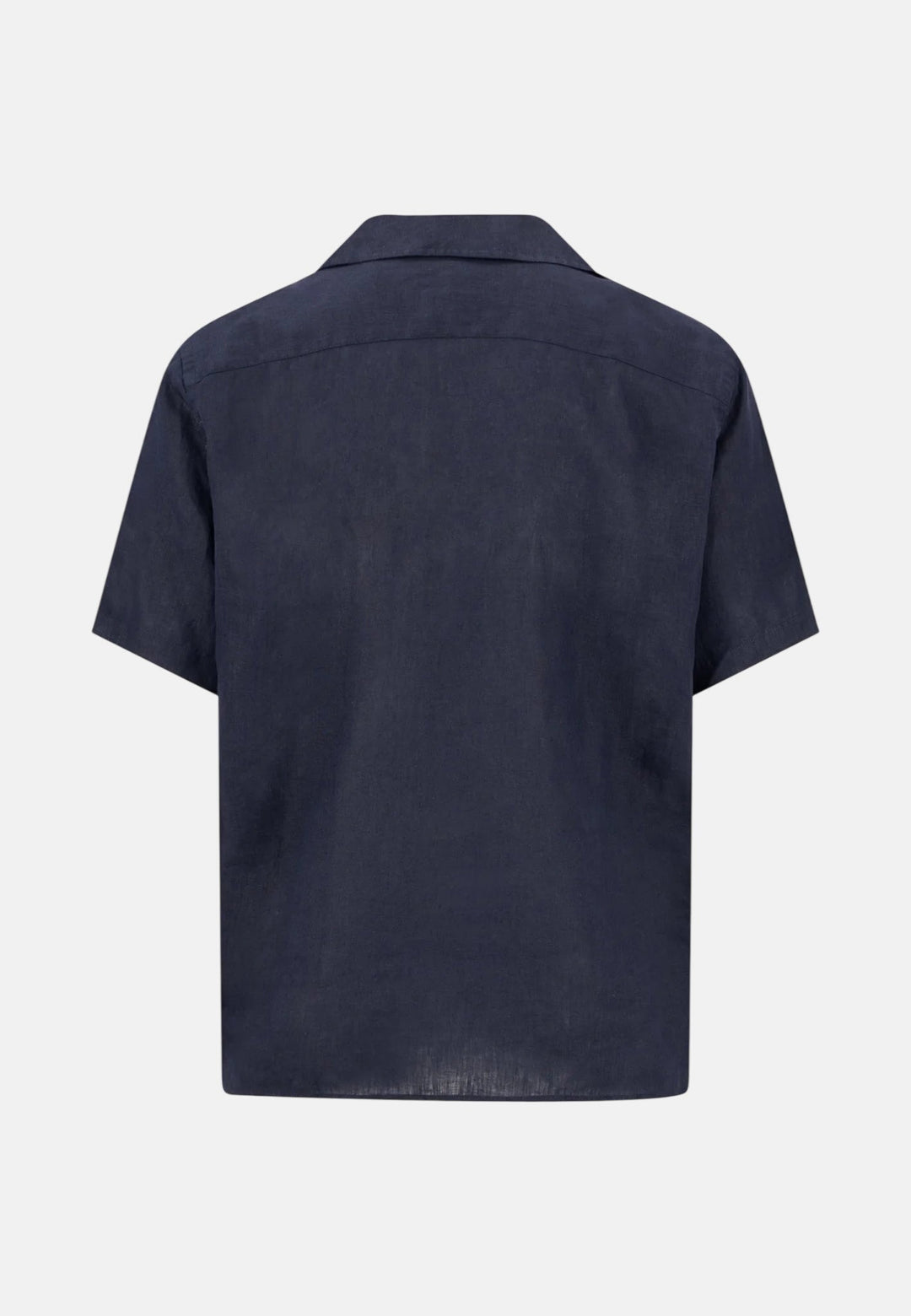 Fynch - Hatton Pure Linen Lapel Collar Short Sleeved Shirt Navy 16046009-685-M