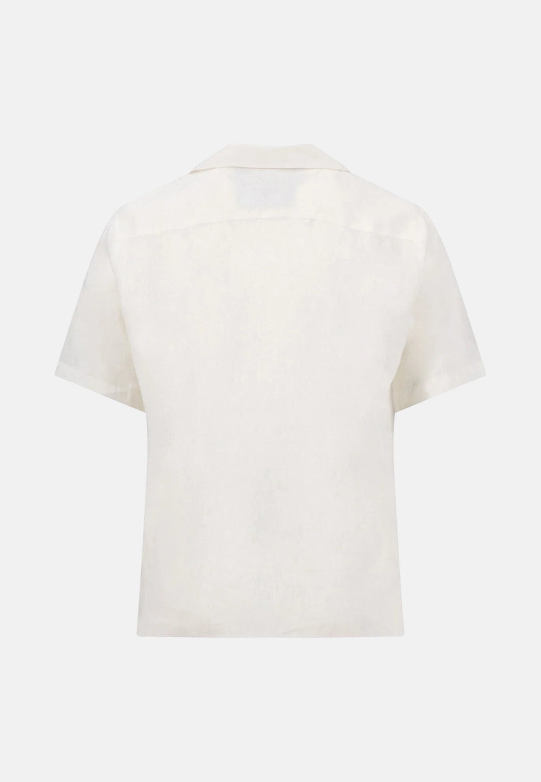 Fynch - Hatton Pure Linen Lapel Collar Short Sleeved Shirt White 16046009-802-M