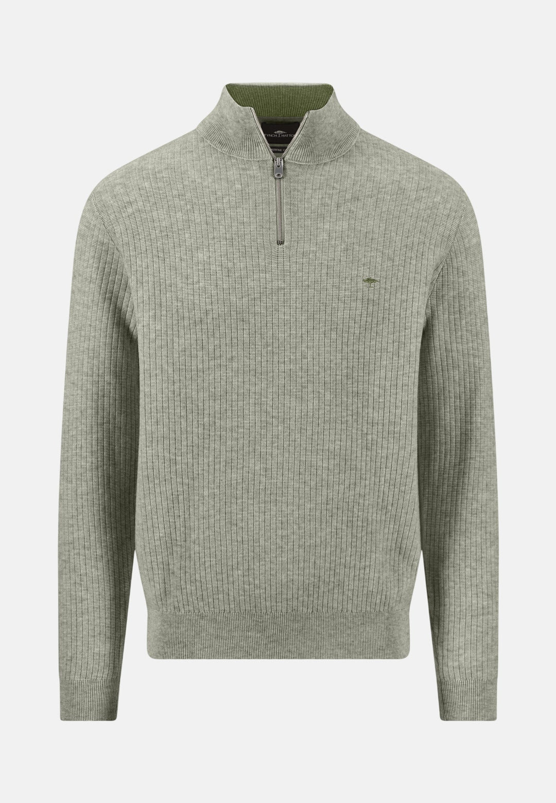 Fynch-Hatton Ribbed Cotton 1/4 Zip Knit Clay 1608234-848-M