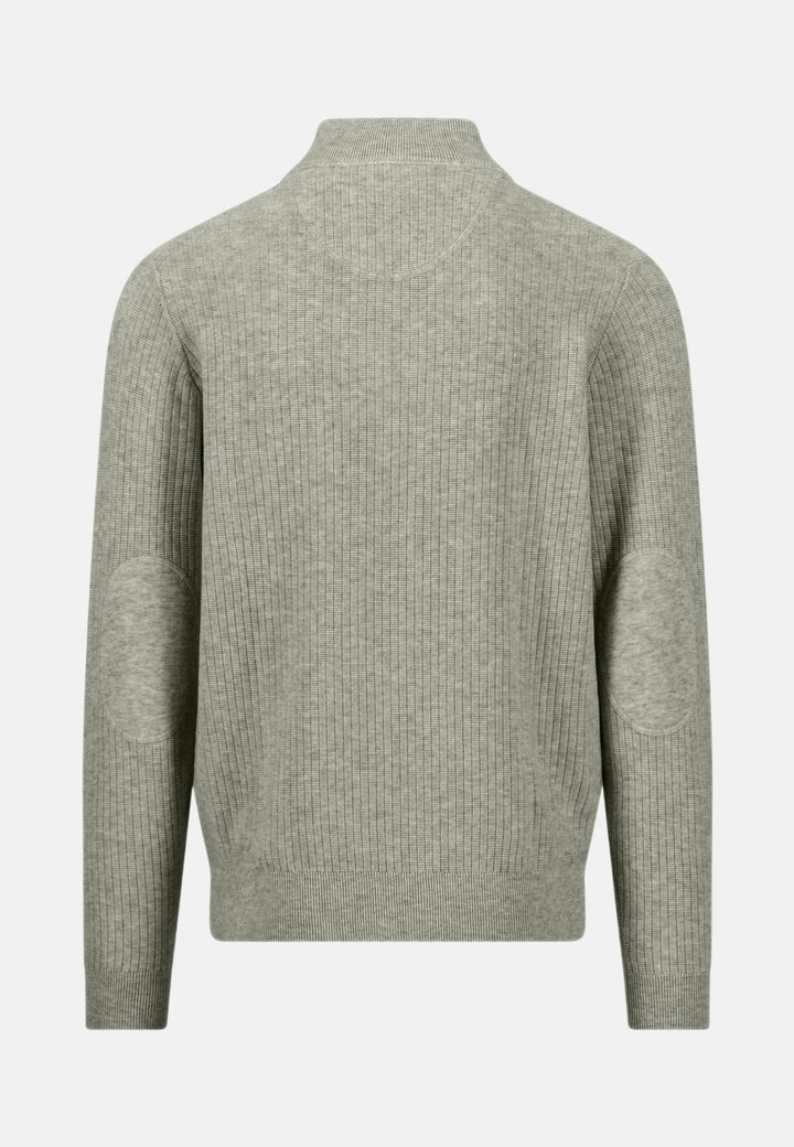 Fynch-Hatton Ribbed Cotton 1/4 Zip Knit Clay 1608234-848-M