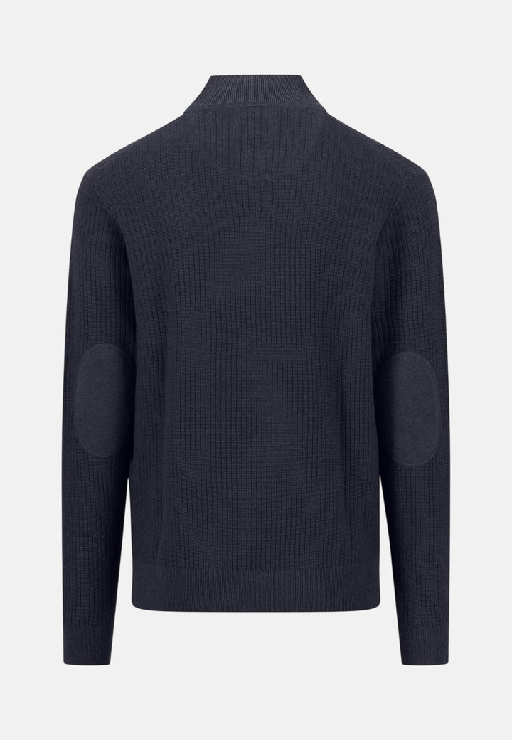 Fynch-Hatton Ribbed Cotton 1/4 Zip Knit Navy 1608234-690-M