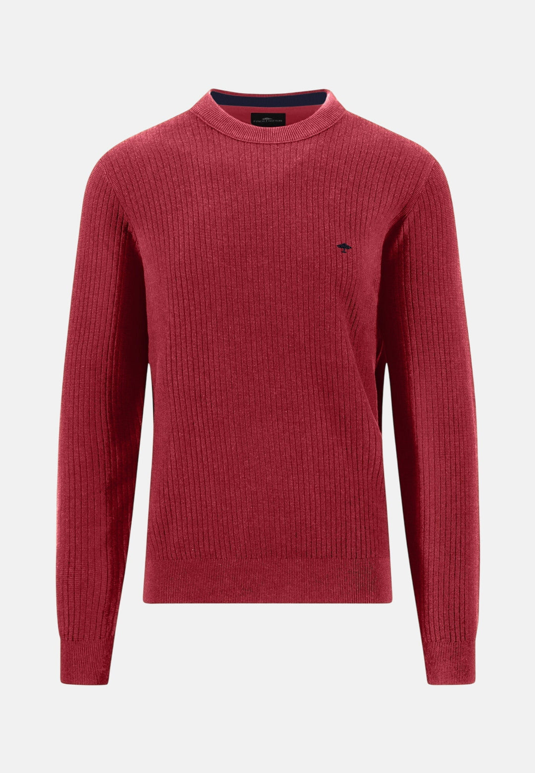 Fynch-Hatton Ribbed Cotton Crewneck Knit Brick 1608233-346-M