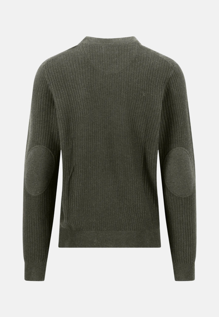 Fynch-Hatton Ribbed Cotton Crewneck Knit Cypress 1608233-749-M