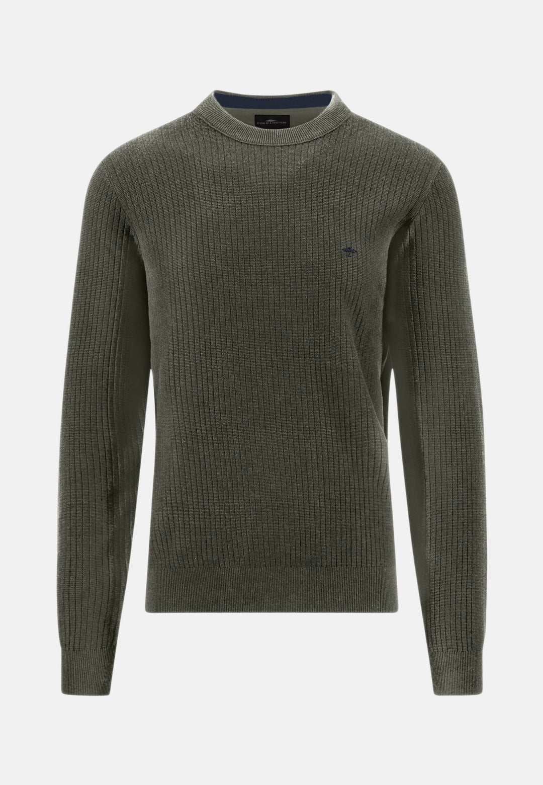 Fynch-Hatton Ribbed Cotton Crewneck Knit Cypress 1608233-749-M