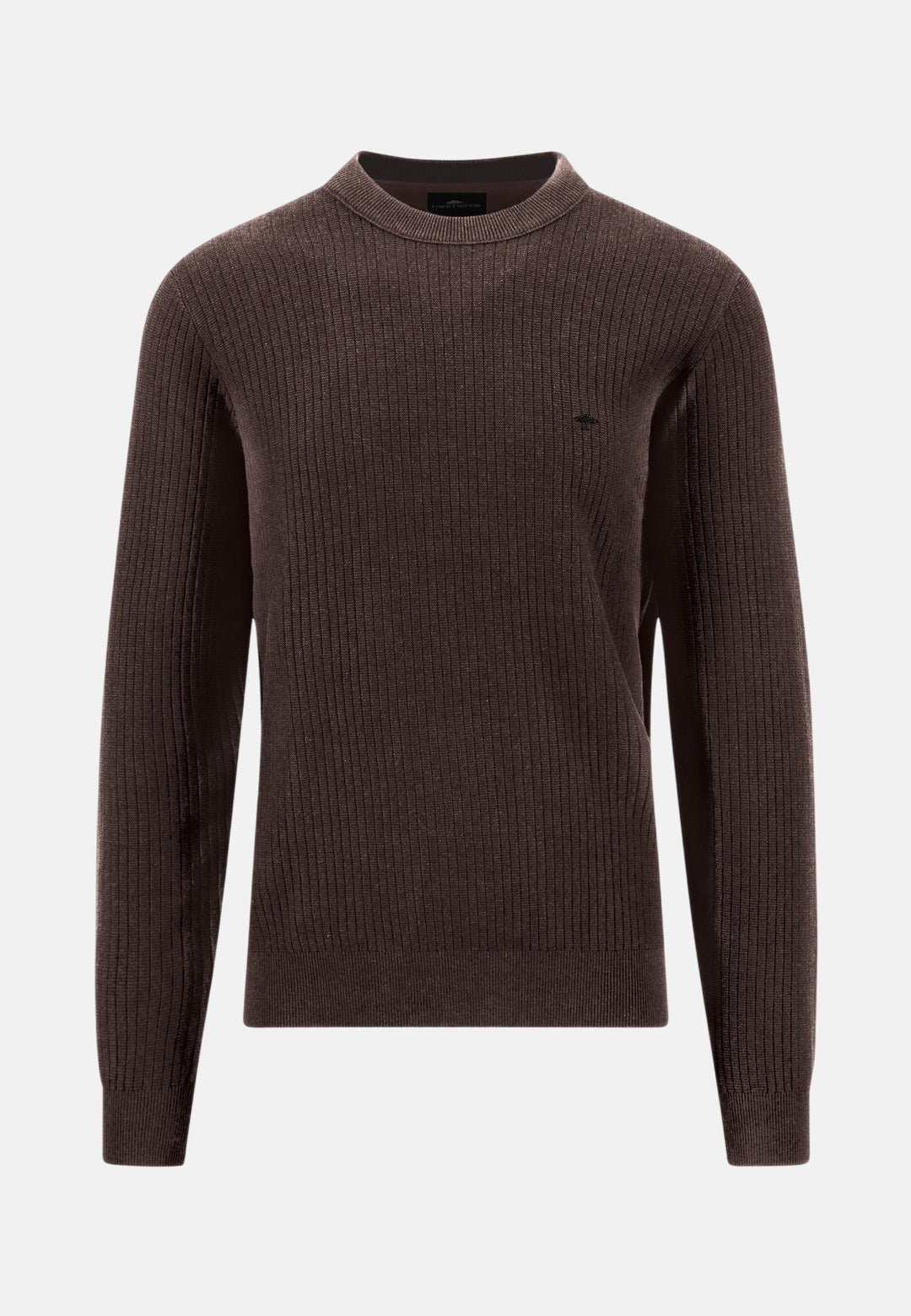 Fynch-Hatton Ribbed Cotton Crewneck Knit Soil 1608233-866-M