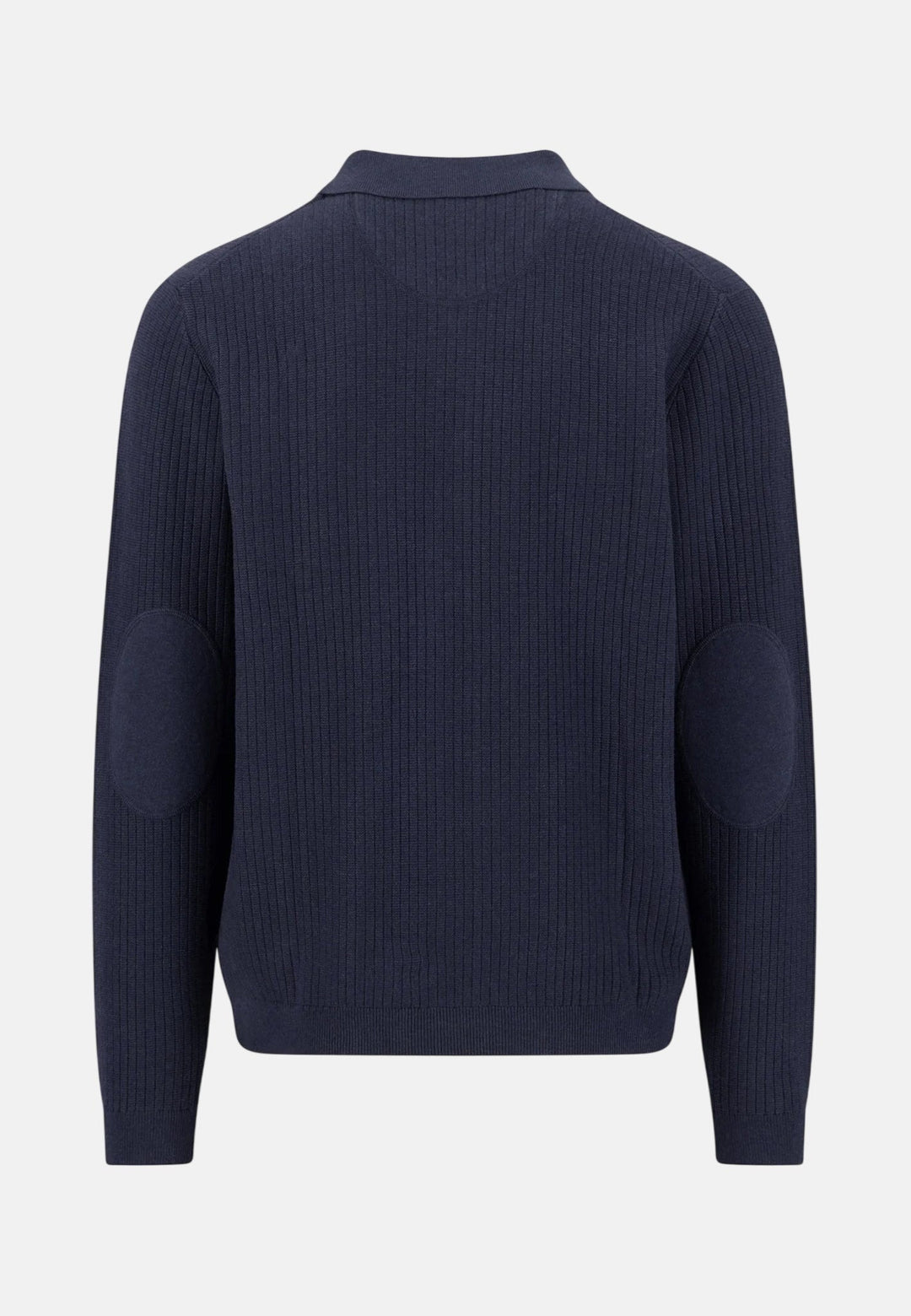 Fynch-Hatton Ribbed Fine Knit Cotton Cardigan Navy 1608236-690-M