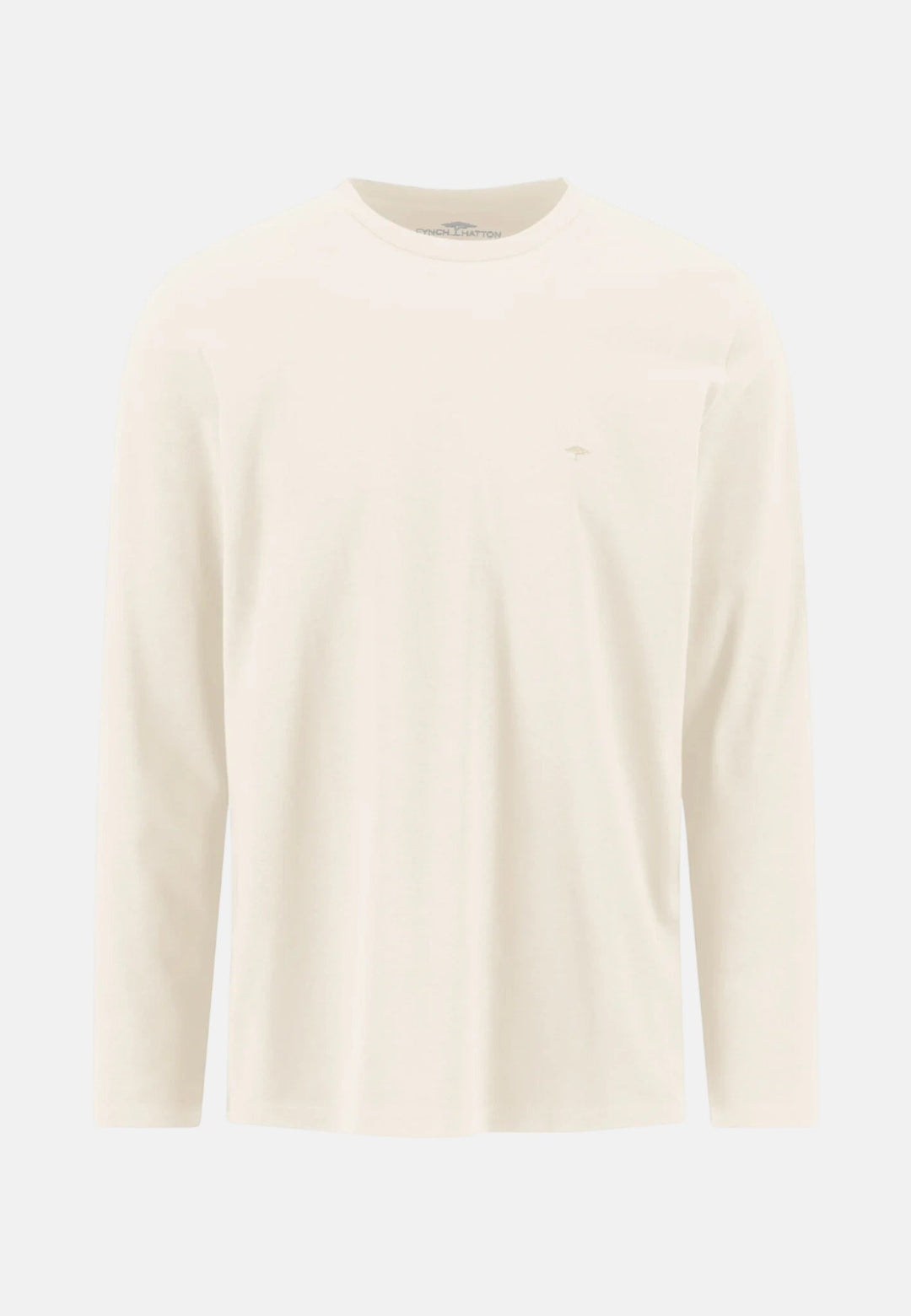 Fynch-Hatton Sanforized Cotton Long Sleeve T-Shirt Snow White 16141910-829-M