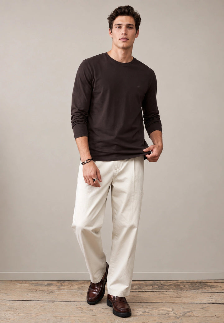 Fynch-Hatton Sanforized Cotton Long Sleeve T-Shirt Soil 16141910-866-M