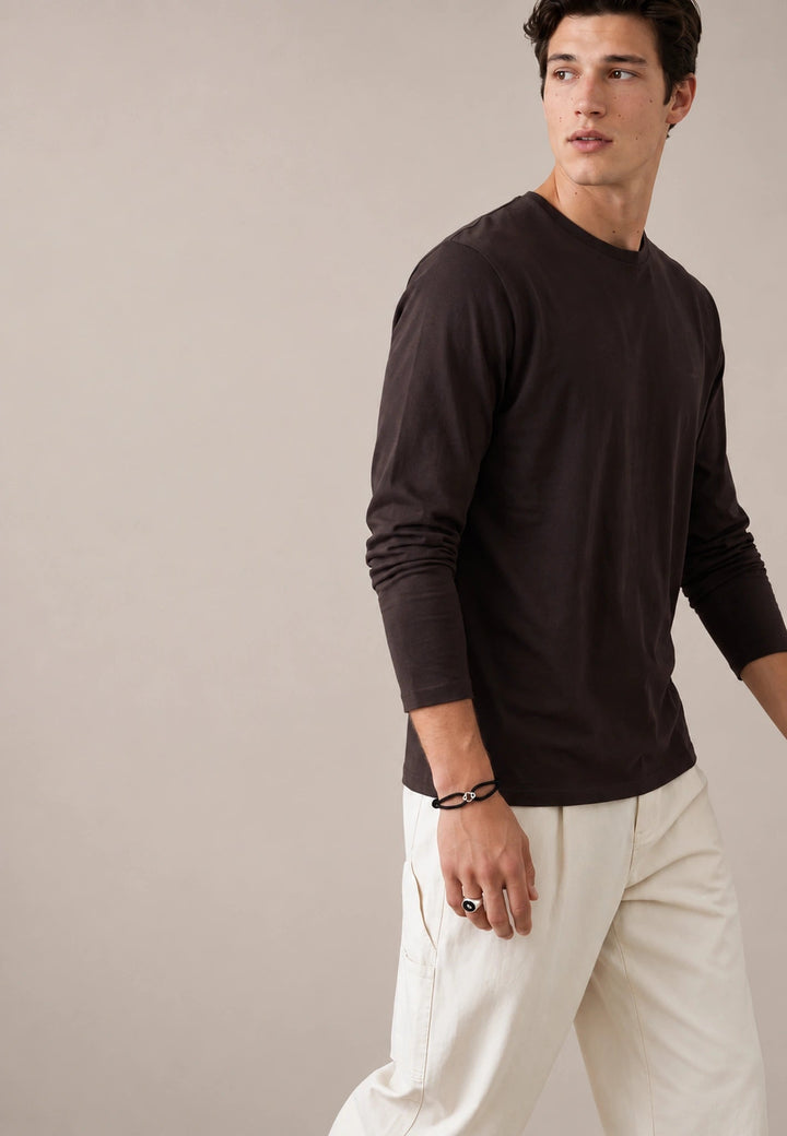 Fynch-Hatton Sanforized Cotton Long Sleeve T-Shirt Soil 16141910-866-M