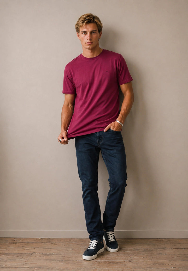 Fynch-Hatton Sanforized Cotton T-Shirt Grape 16141900-416-M
