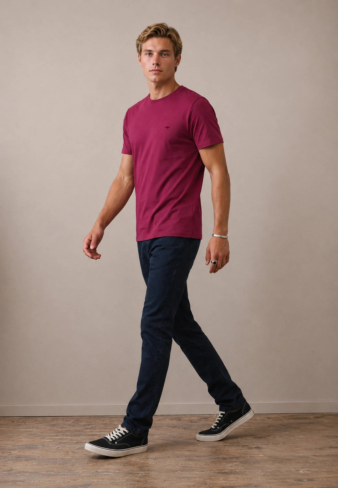Fynch-Hatton Sanforized Cotton T-Shirt Grape 16141900-416-M