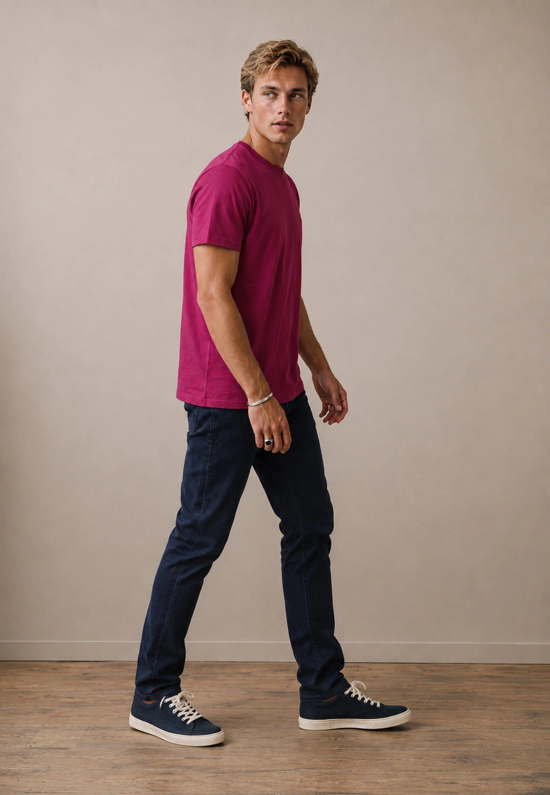 Fynch-Hatton Sanforized Cotton T-Shirt Grape 16141900-416-M