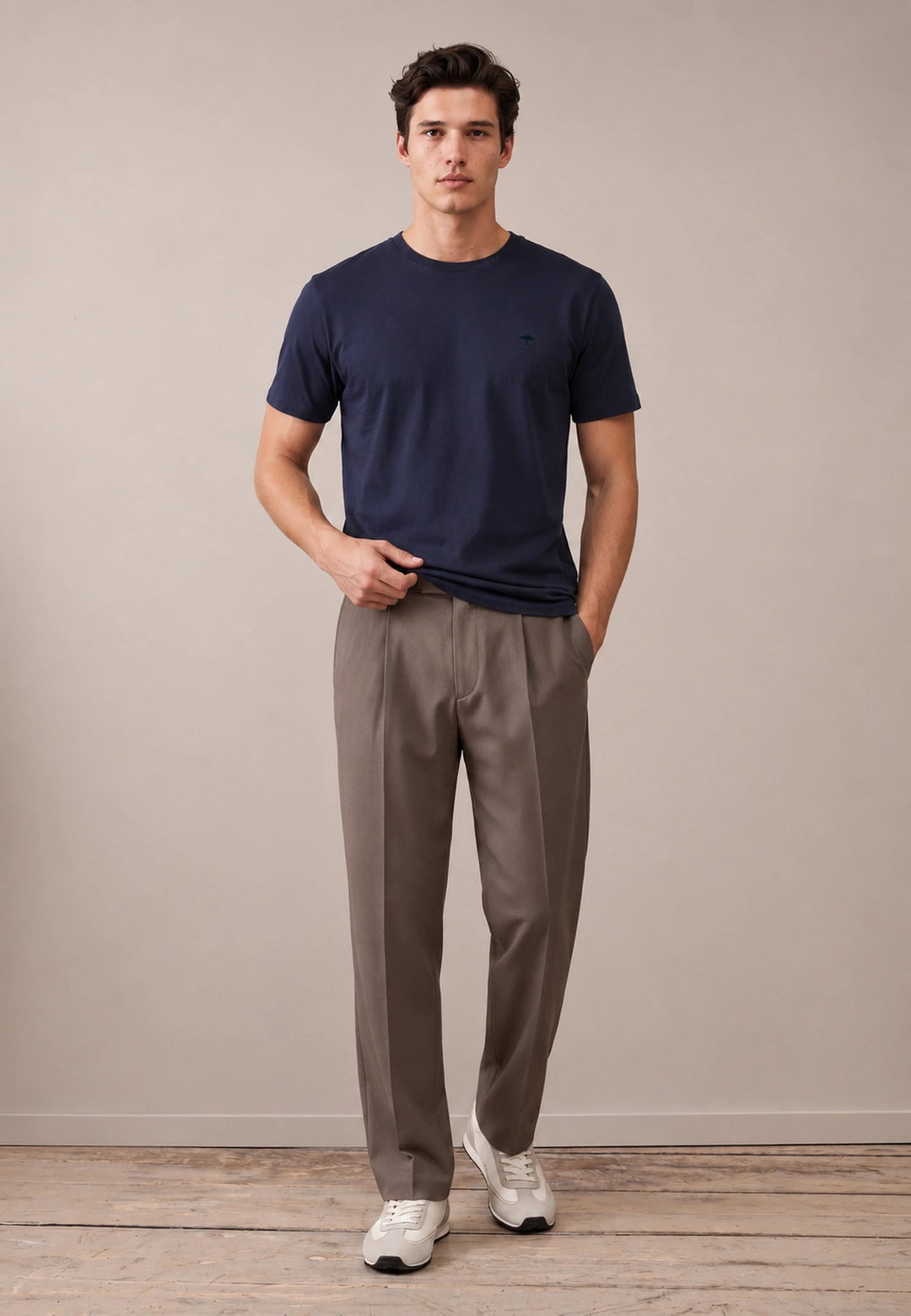 Fynch-Hatton Sanforized Cotton T-Shirt Navy 16141900-685-S