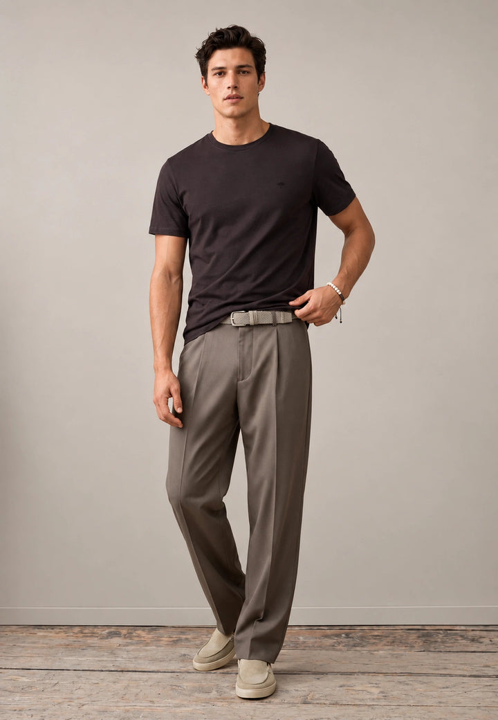 Fynch-Hatton Sanforized Cotton T-Shirt Soil 16141900-866-M