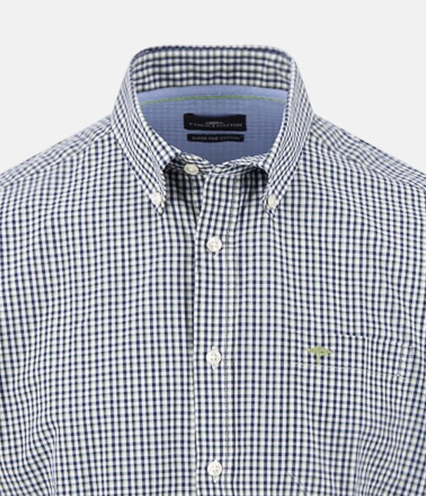 Fynch - Hatton Seasonal Combi Check Short Sleeved Shirt Avocado 16135121-740-M