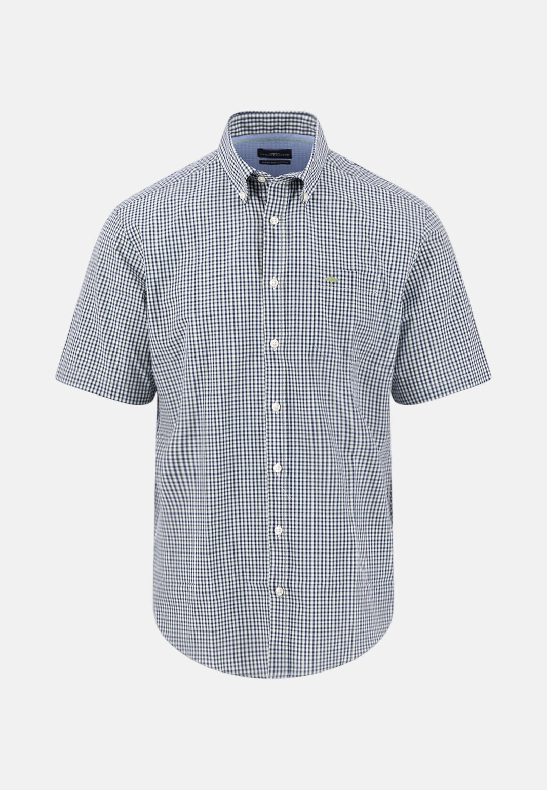 Fynch - Hatton Seasonal Combi Check Short Sleeved Shirt Avocado 16135121-740-M