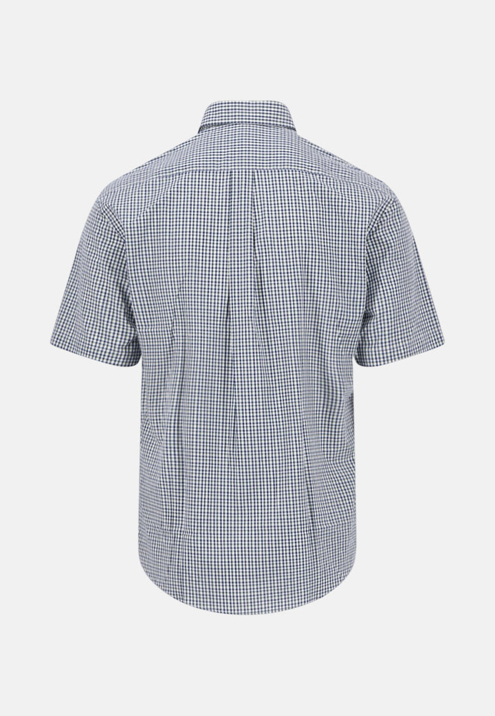 Fynch - Hatton Seasonal Combi Check Short Sleeved Shirt Avocado 16135121-740-M