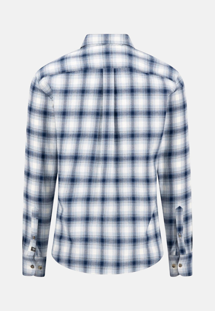 Fynch-Hatton Shadow Check Button Down Shirt Ink Blue 16096270-661-S