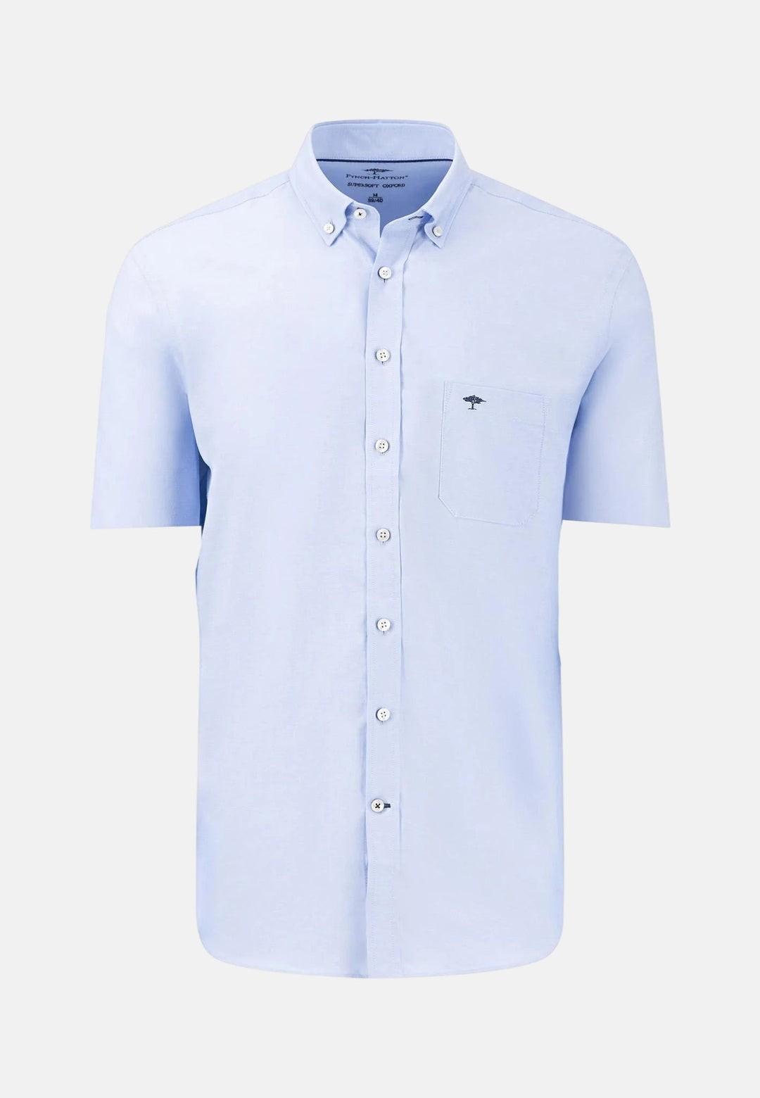 Fynch - Hatton Short Sleeved Oxford Button Down Shirt Light Blue - 16135501-5510-M - fynch - hatton.co.uk