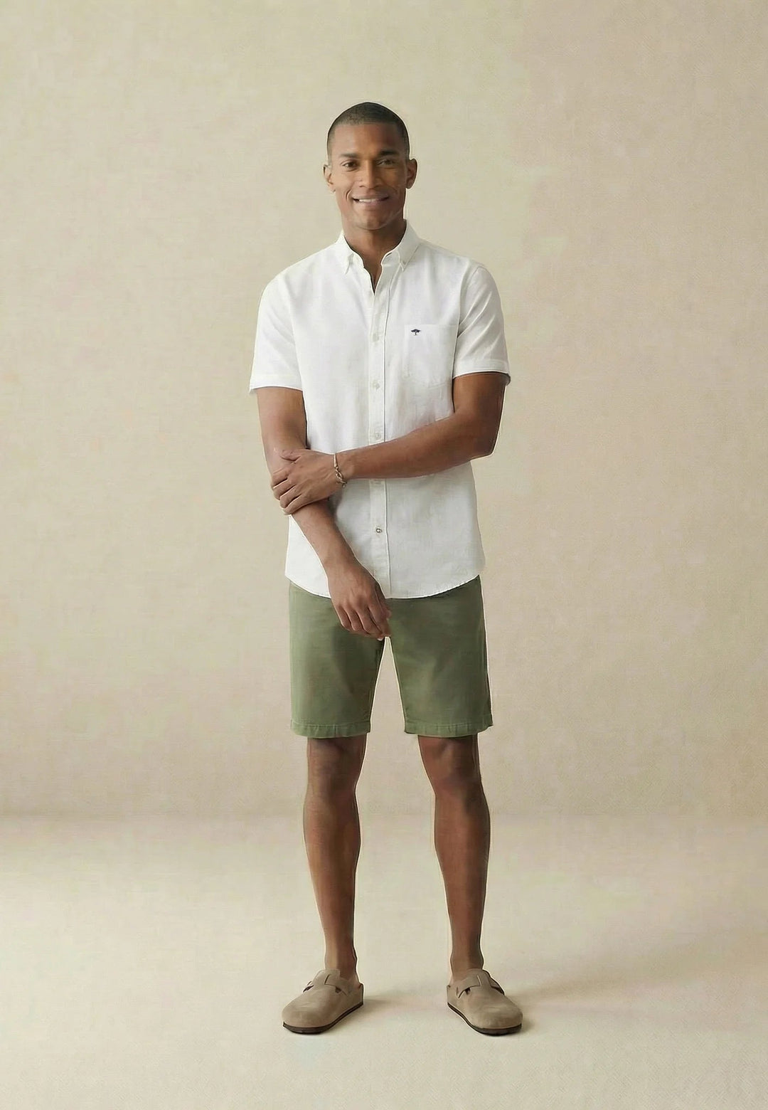 Fynch - Hatton Short Sleeved Oxford Button Down Shirt White - 16135501-5500-M - fynch - hatton.co.uk