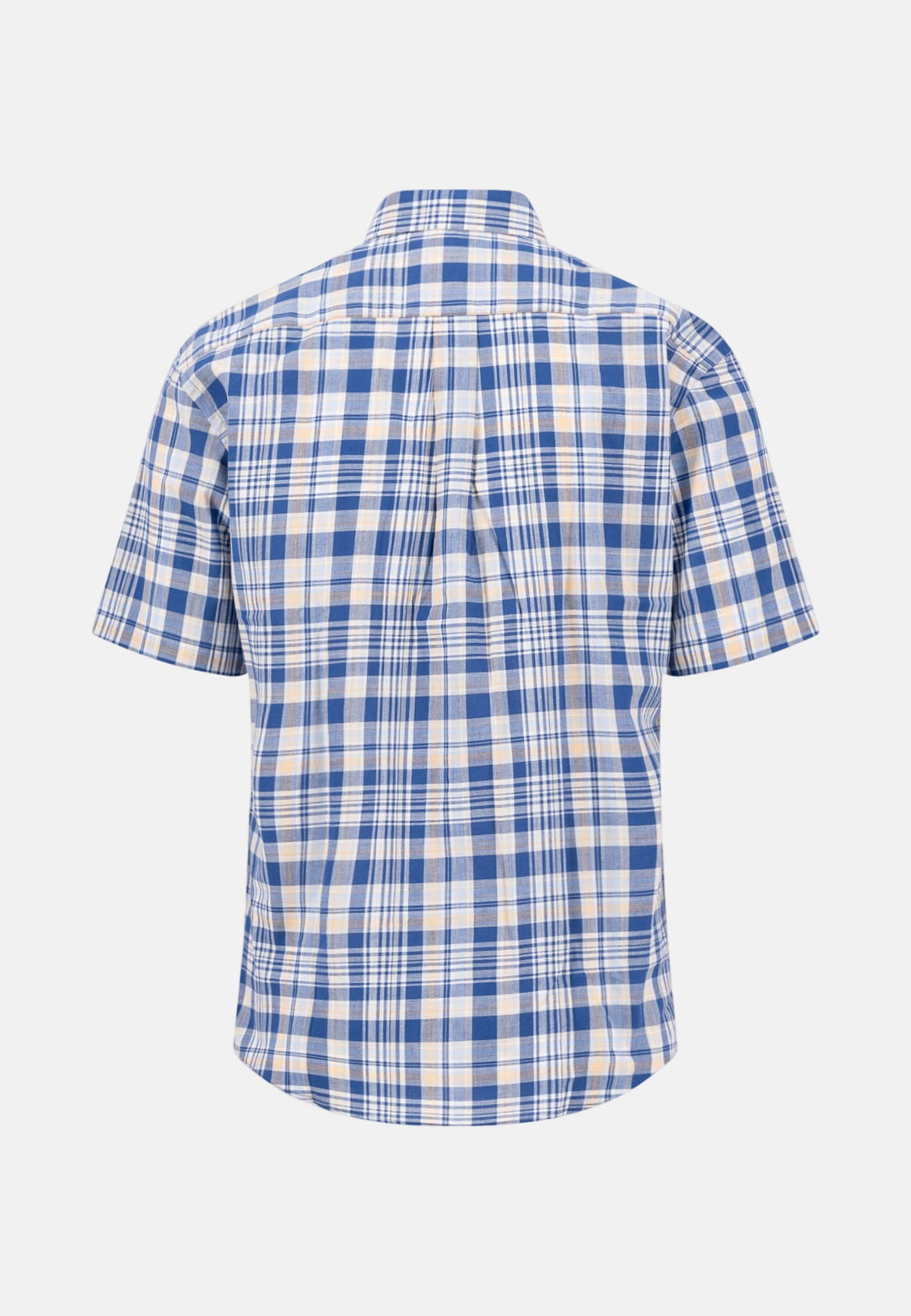 Fynch - Hatton Slub Check Button Down Short Sleeved Shirt Tangerine 16045031-212-M