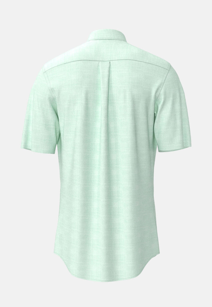Fynch - Hatton Solid Slub Button Down Short Sleeved Shirt Mint 16048091-744-M