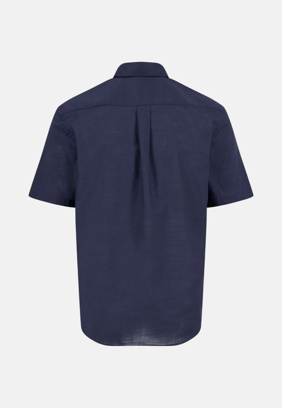 Fynch - Hatton Solid Slub Button Down Short Sleeved Shirt Navy 16048091-685-M