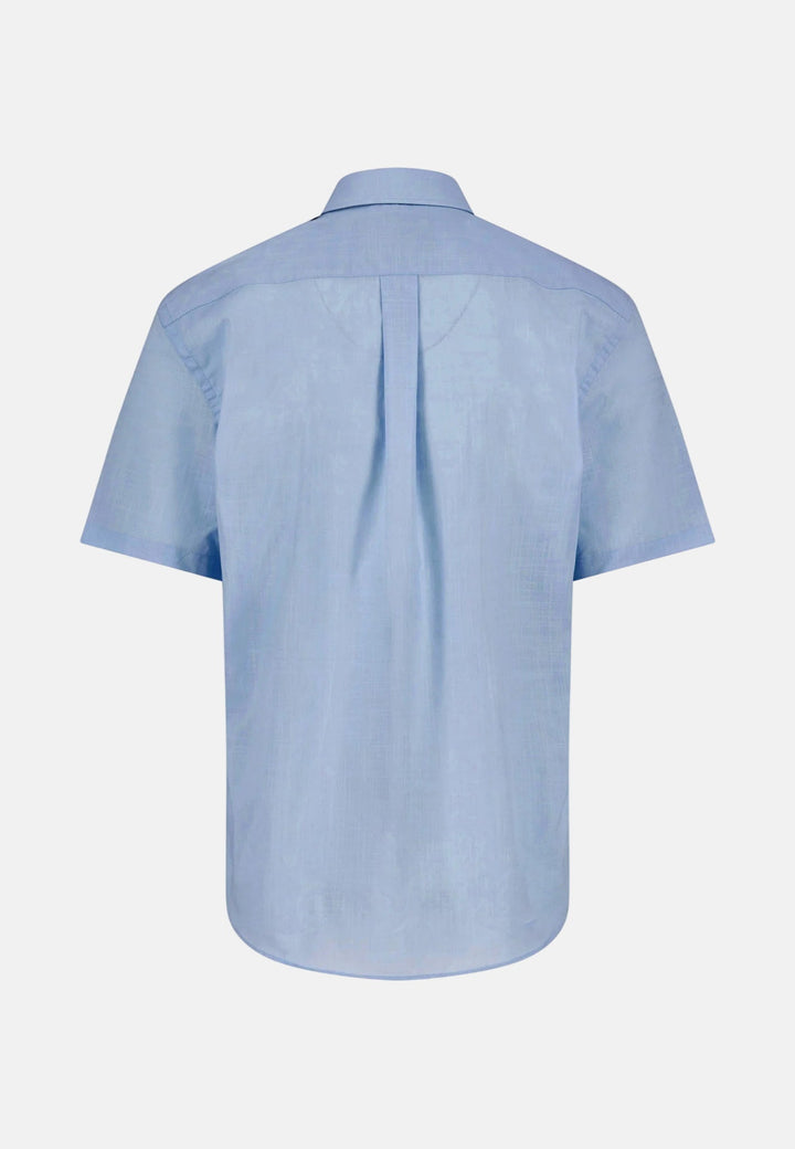 Fynch - Hatton Solid Slub Button Down Short Sleeved Shirt New Breeze 16048091-653-M