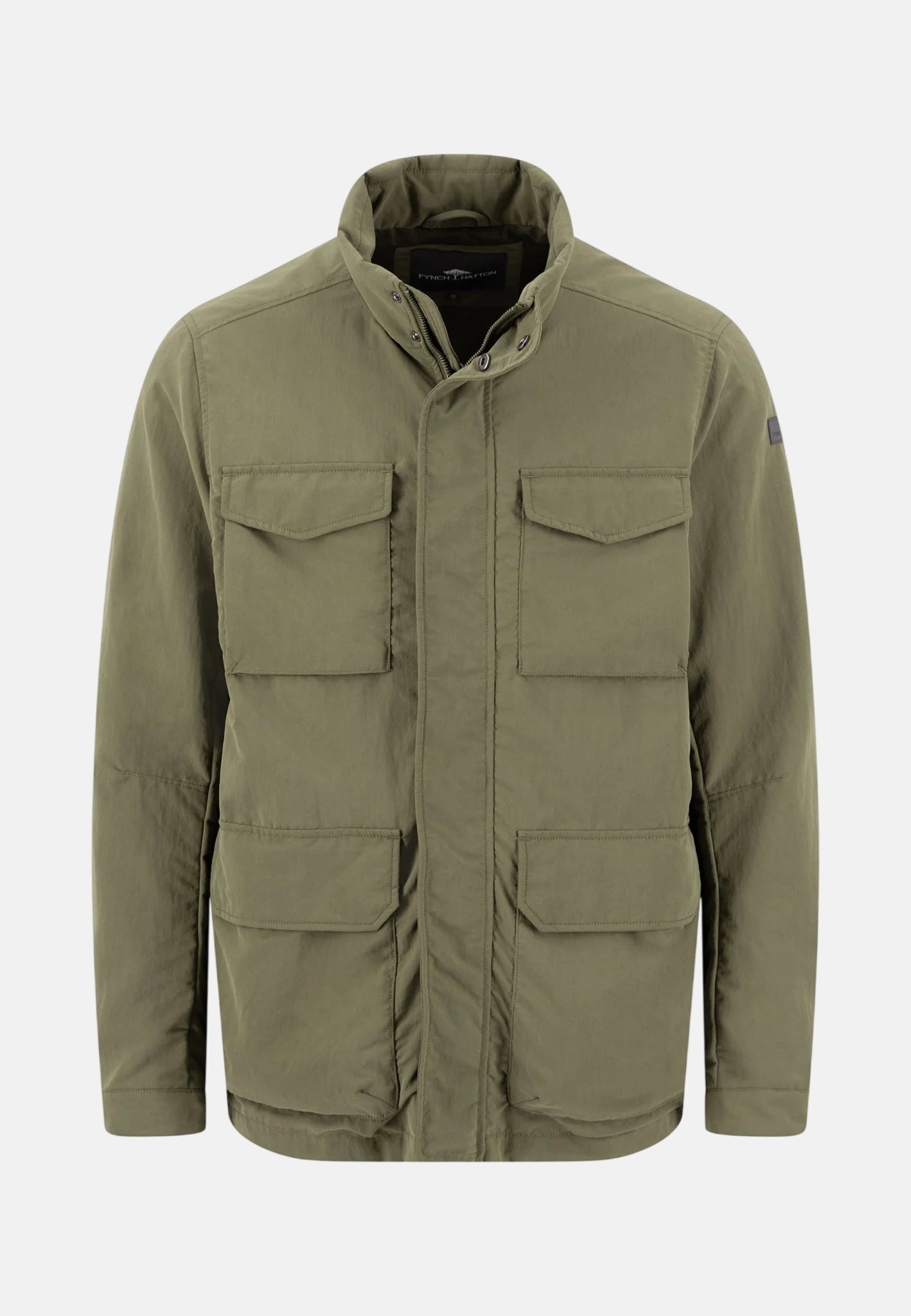 Stand Collar Field Jacket Dark Khaki | FYNCH-HATTON UK – Fynch