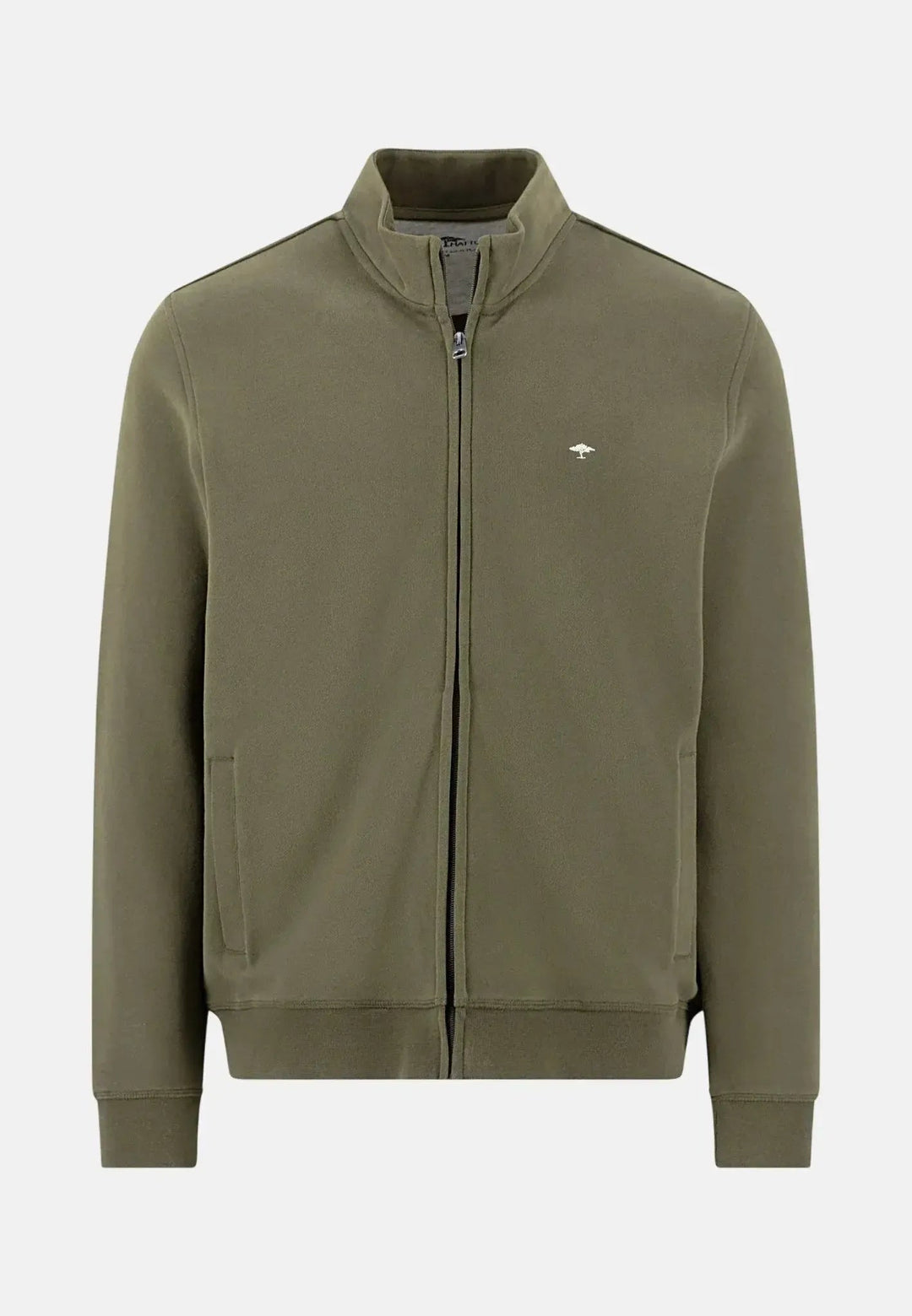 Fynch - Hatton Stand Collar Full Zip Sweatshirt Dark Khaki - 16131352-719-M - fynch - hatton.co.uk