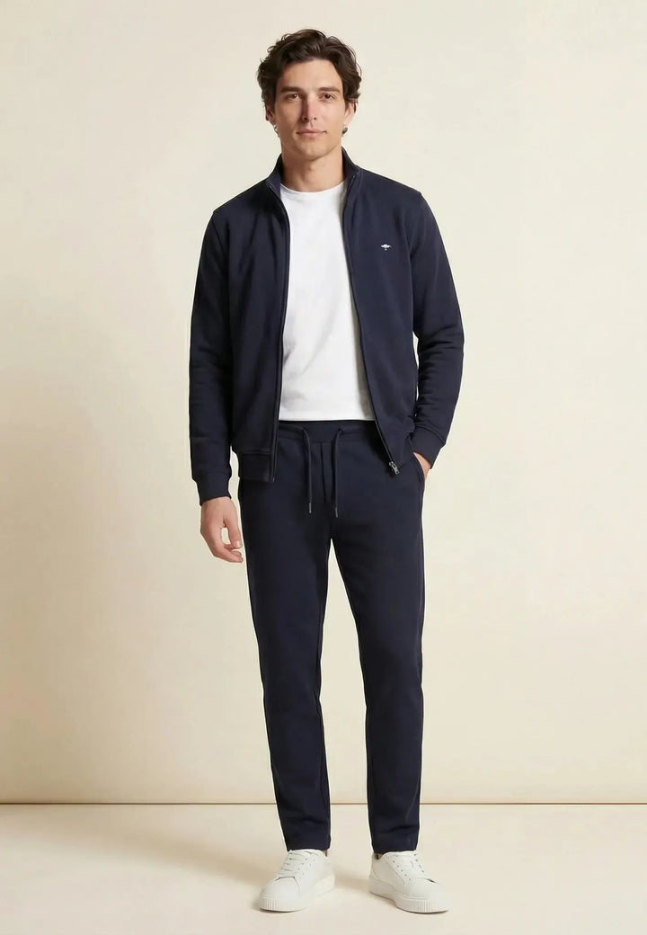 Fynch - Hatton Stand Collar Full Zip Sweatshirt Navy - 16131352-690-M - fynch - hatton.co.uk