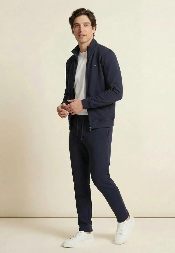 Fynch - Hatton Stand Collar Full Zip Sweatshirt Navy - 16131352-690-M - fynch - hatton.co.uk