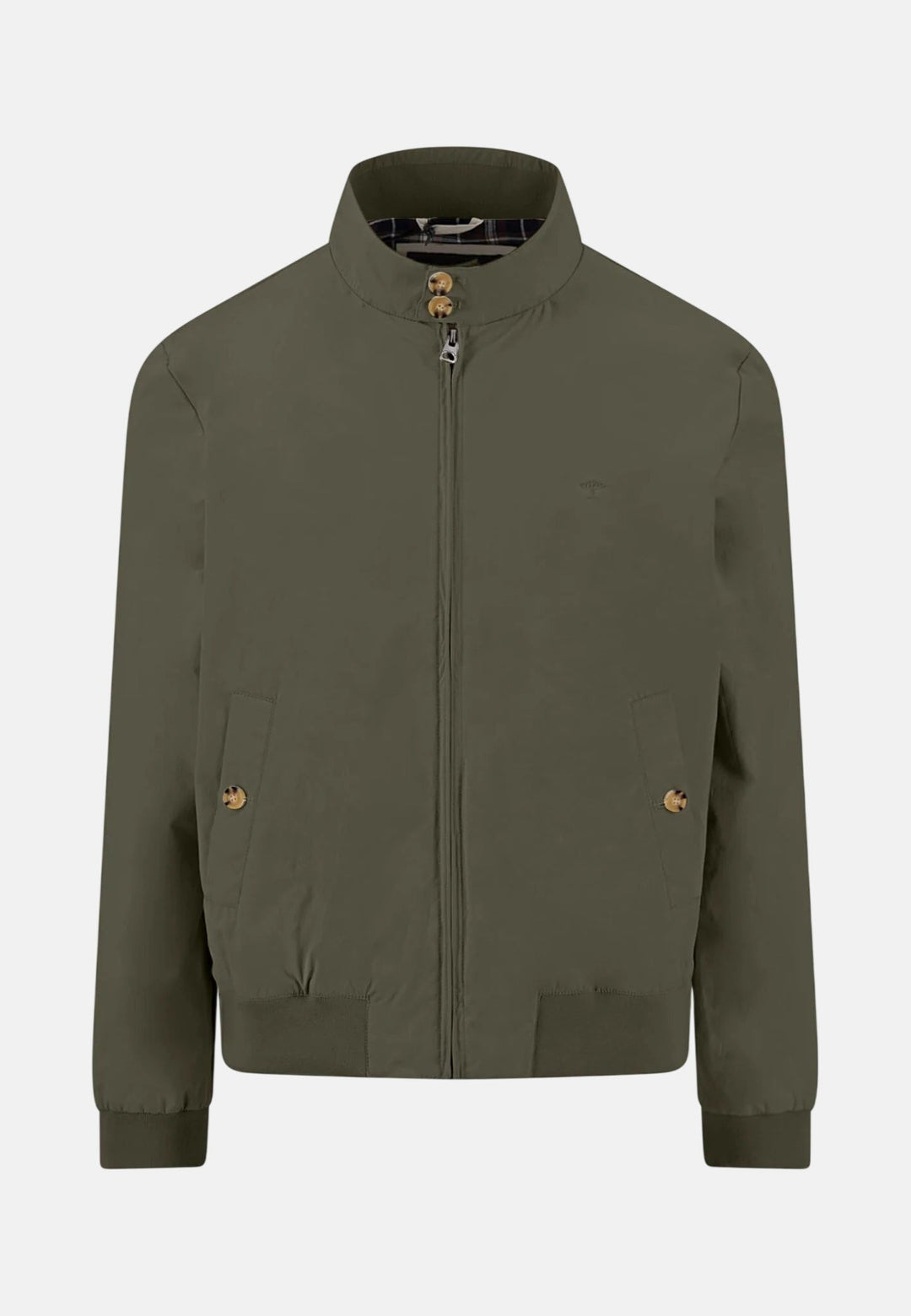 Fynch - Hatton Stand Collar Harrington Jacket Dark Khaki - 16022602-719-M - fynch - hatton.co.uk