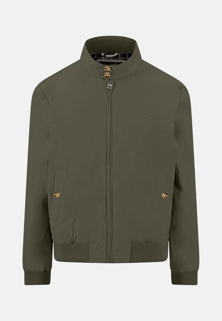 Fynch - Hatton Stand Collar Harrington Jacket Dark Khaki - 16022602-719-M - fynch - hatton.co.uk