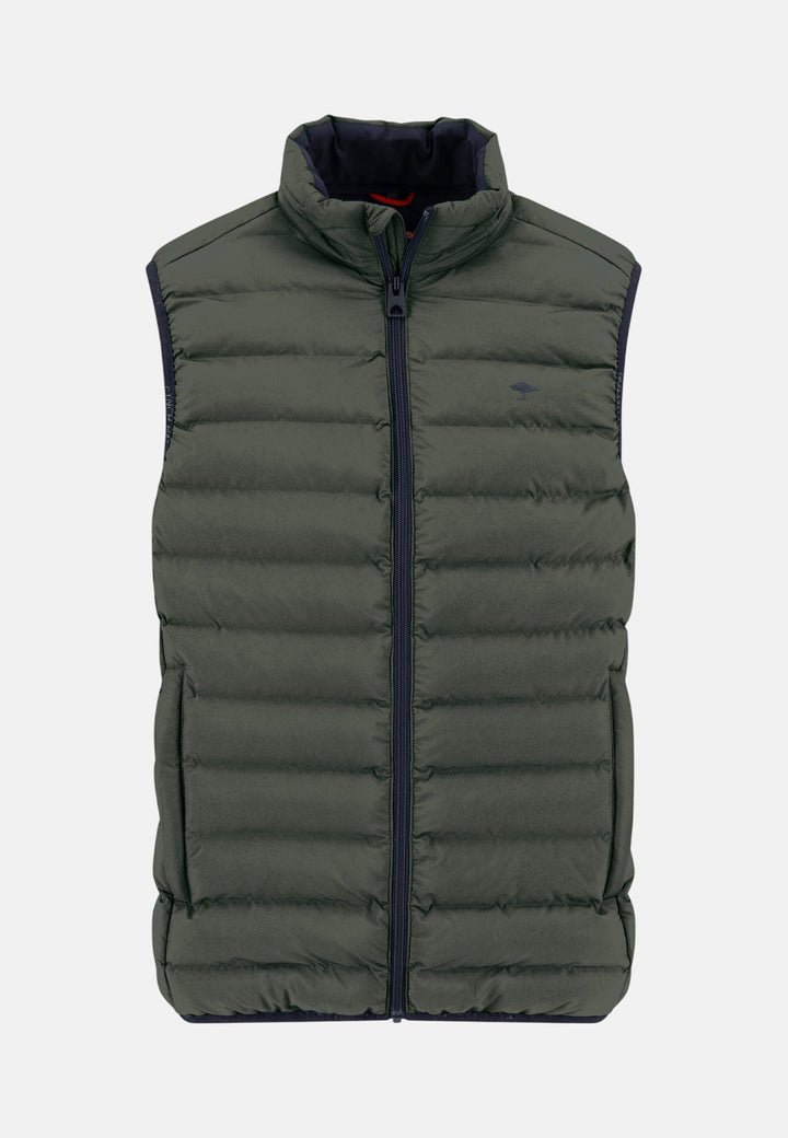 Fynch - Hatton Stand Collar Light Weight Vest Dark Khaki 16132601-719-M