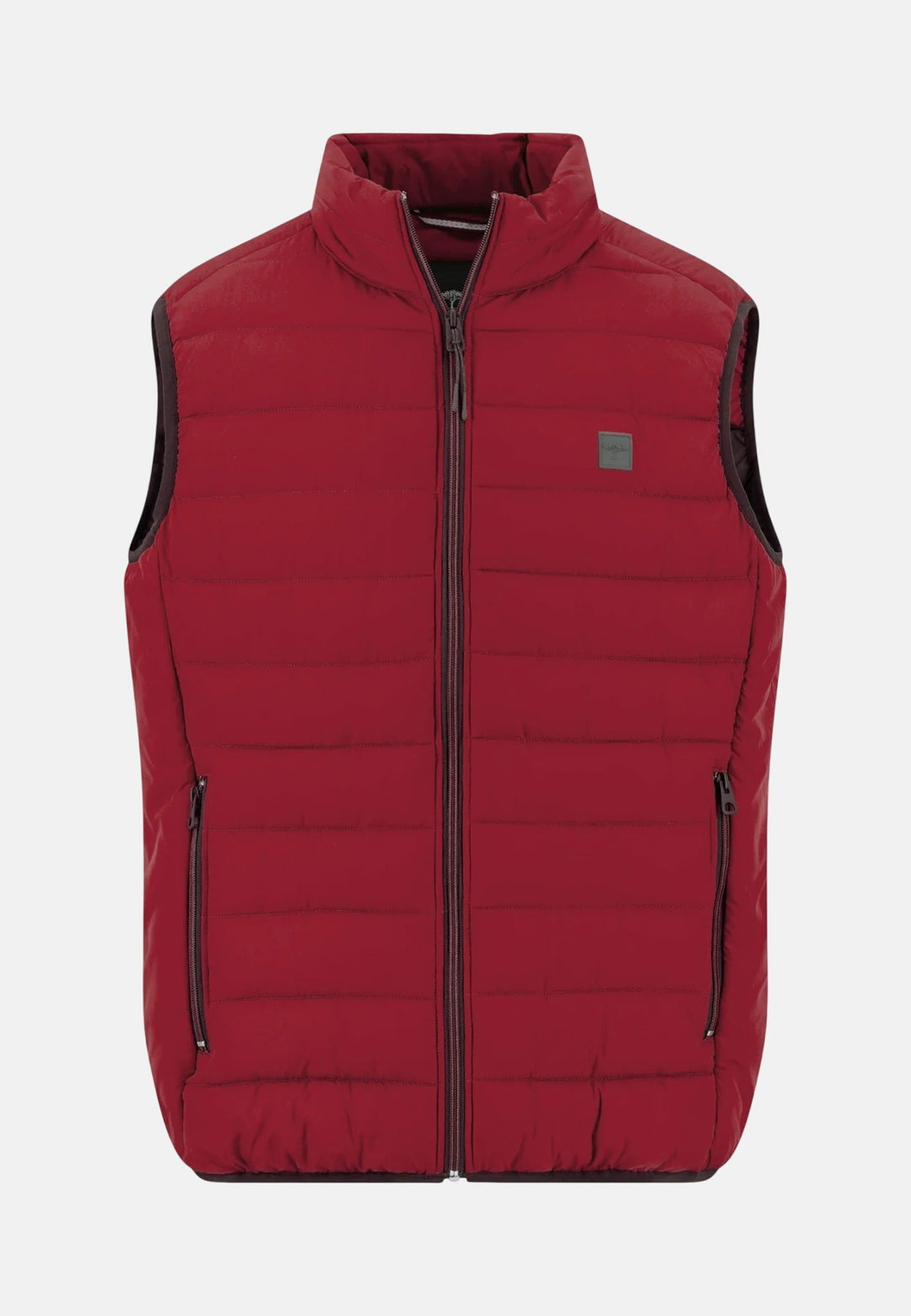 Fynch-Hatton Stand Collar Lightweight Quilted Gilet Brick 16142601-346-M