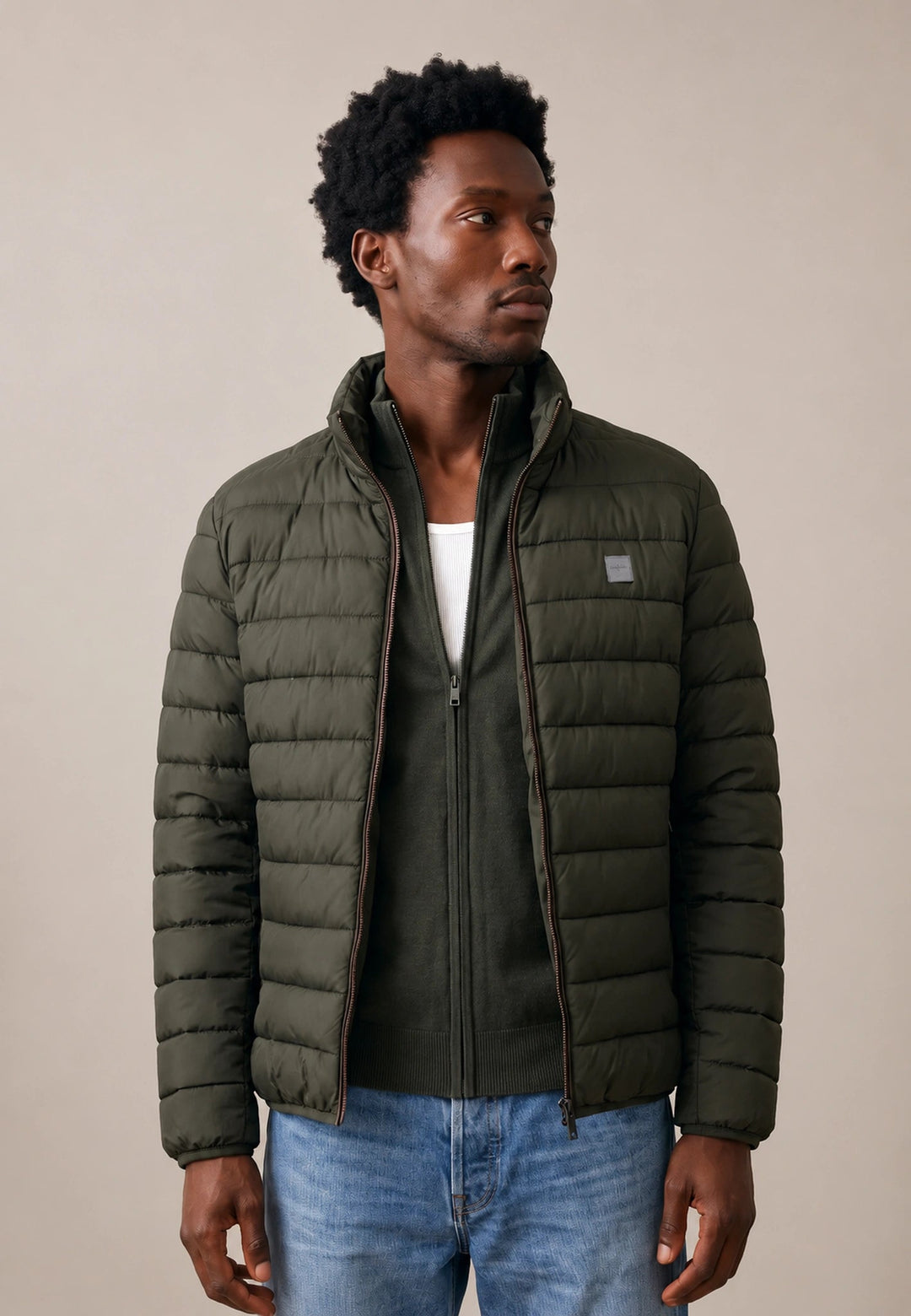 Fynch-Hatton Stand Collar Lightweight Quilted Jacket Cypress 16142600-749-M