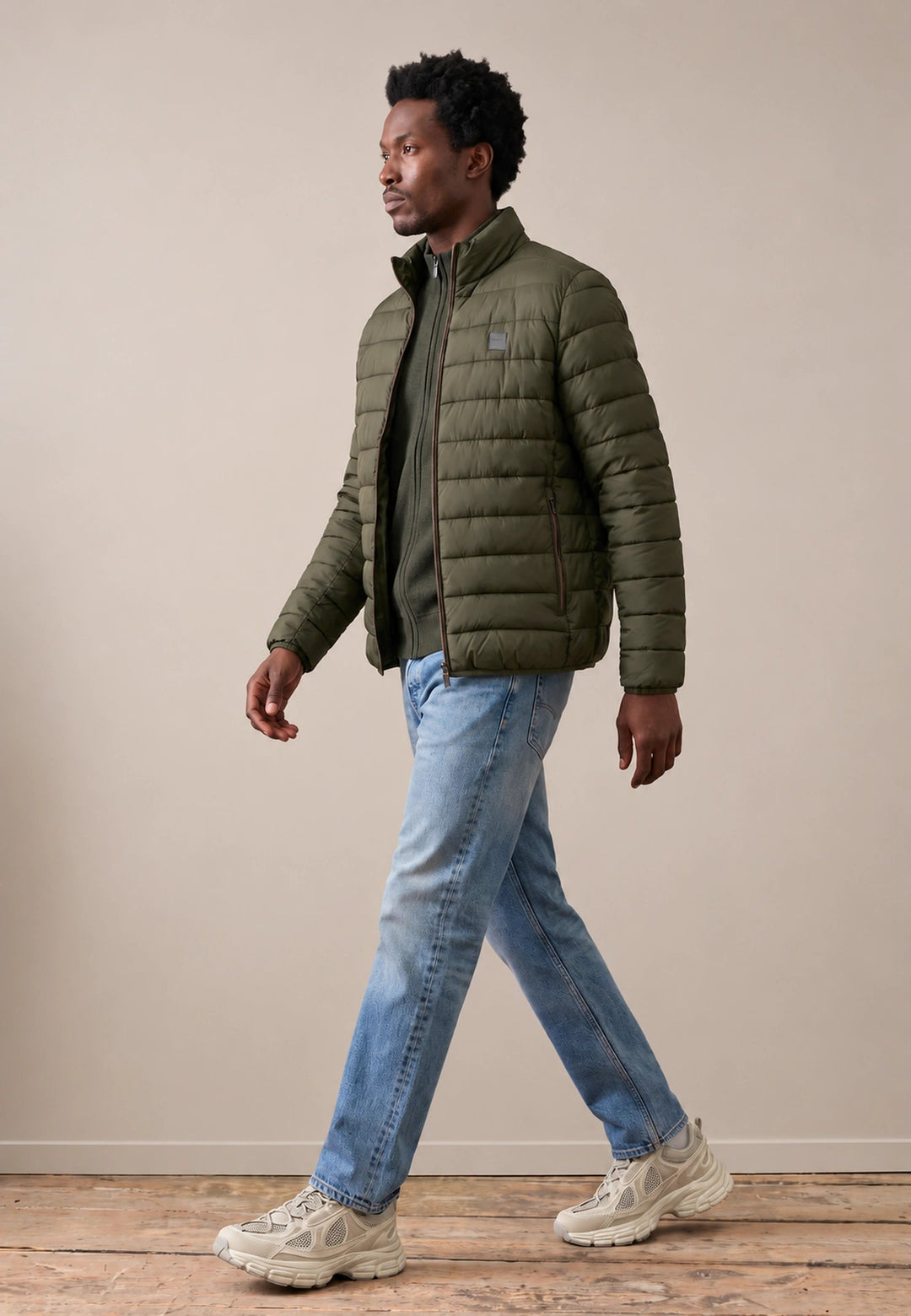 Fynch-Hatton Stand Collar Lightweight Quilted Jacket Cypress 16142600-749-M