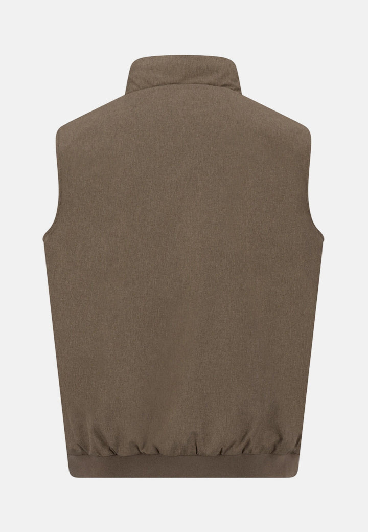 Fynch-Hatton Stand Collar Melange Quilted Gilet Earth 16092523-860-M