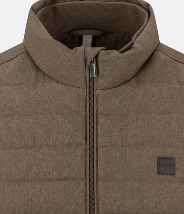 Fynch-Hatton Stand Collar Melange Quilted Gilet Earth 16092523-860-M