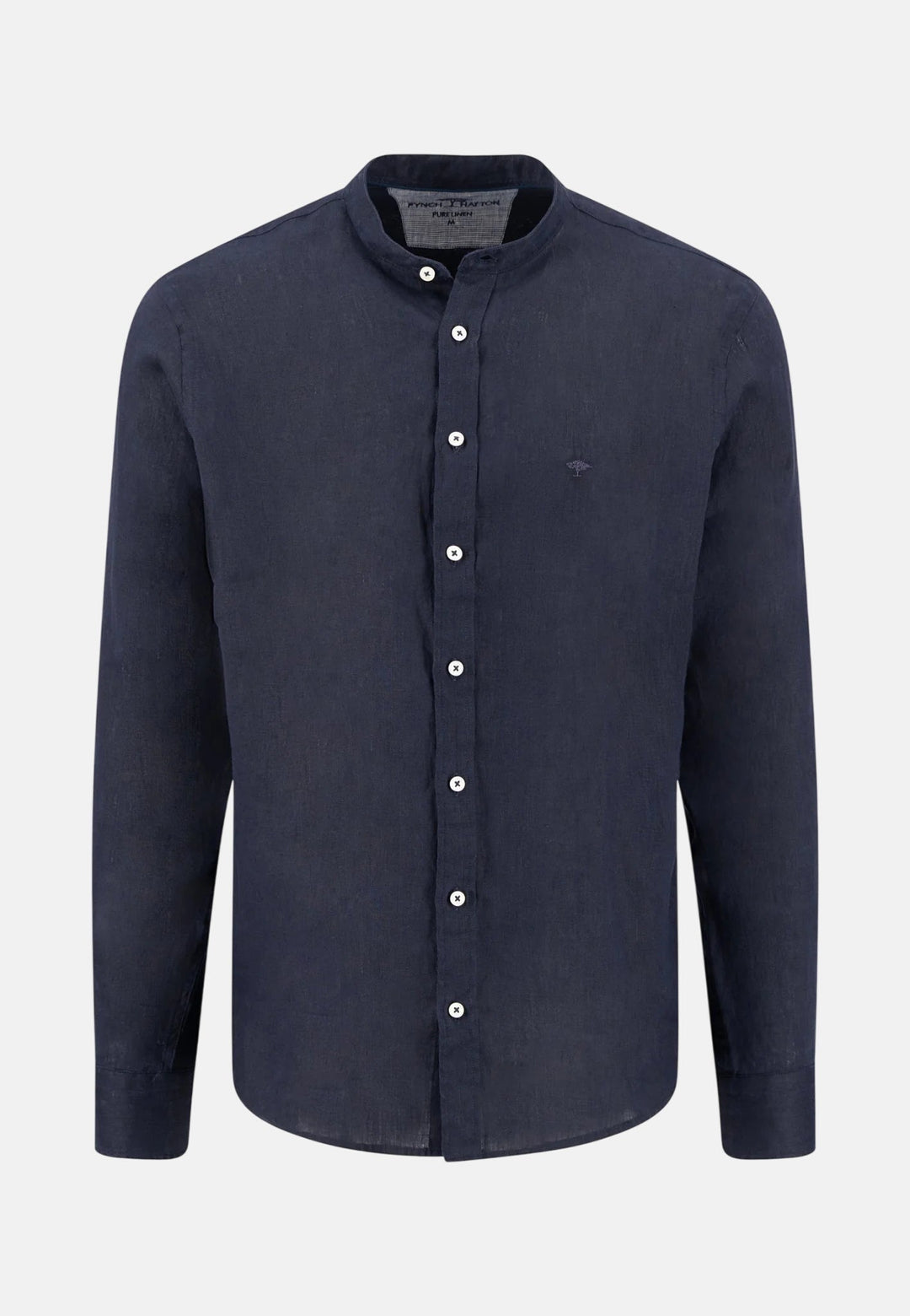 Fynch - Hatton Stand Collar Pure Linen Shirt Navy 16136008-685-M