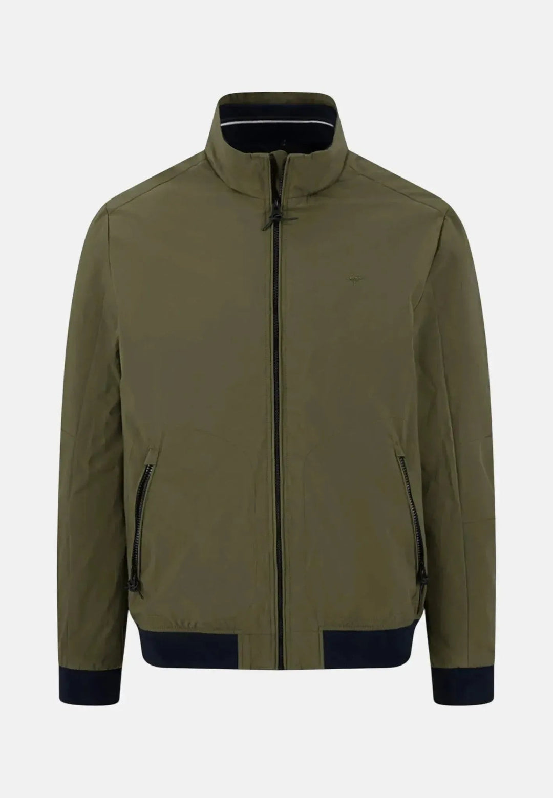 Fynch - Hatton Stand Collar Zipped Pocket Jacket Dark Khaki - 16022530-719-M - fynch - hatton.co.uk