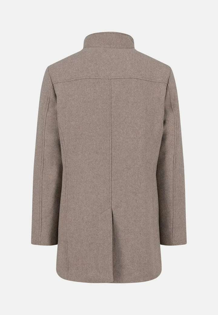 Fynch - Hatton Standcollar Insert Wool Mix Coat Sand - 15102430-808-M - fynch - hatton.co.uk