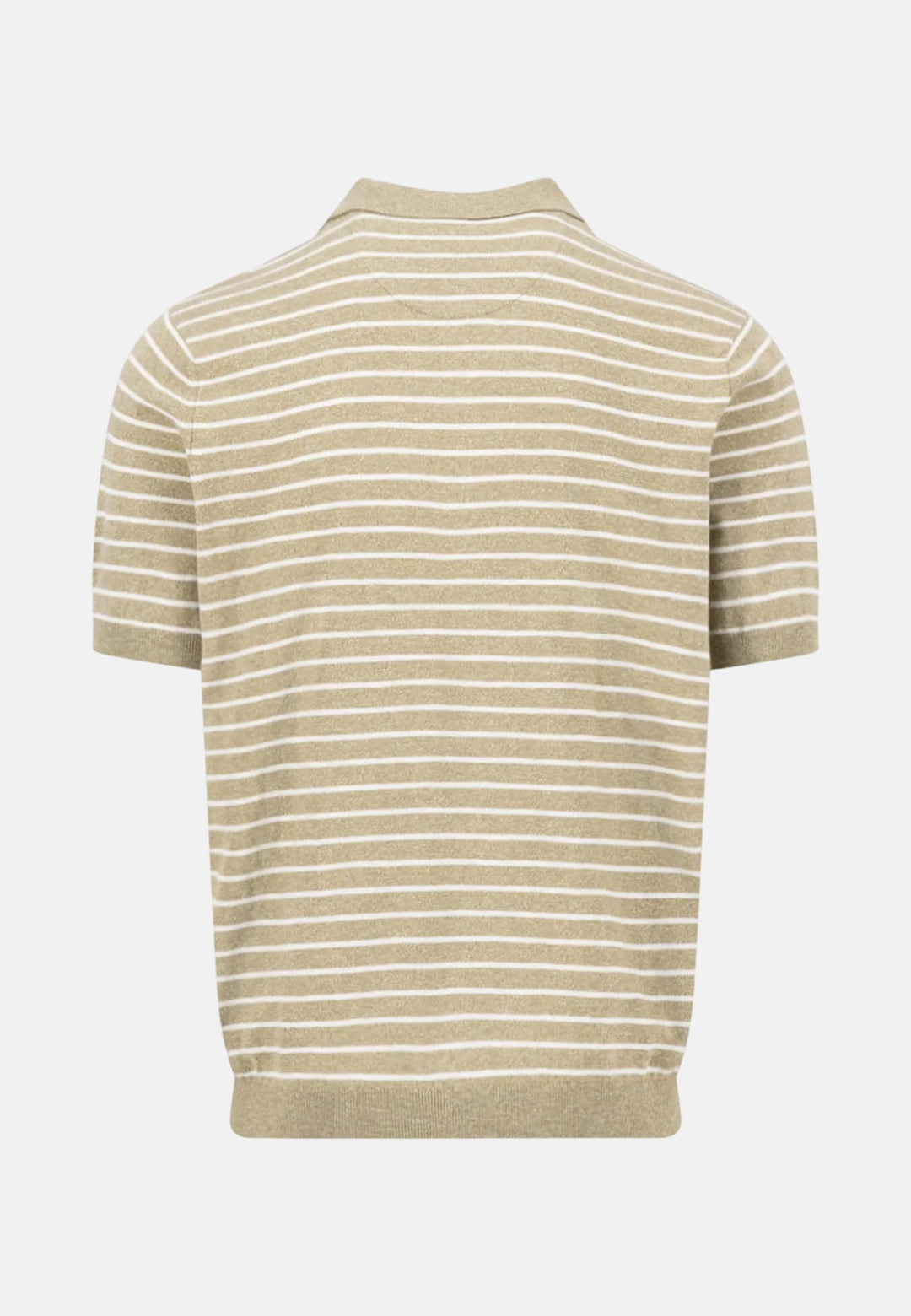 Fynch - Hatton Striped Cotton Linen Fine Knit Polo Shirt Pistachio 1603705-745-M