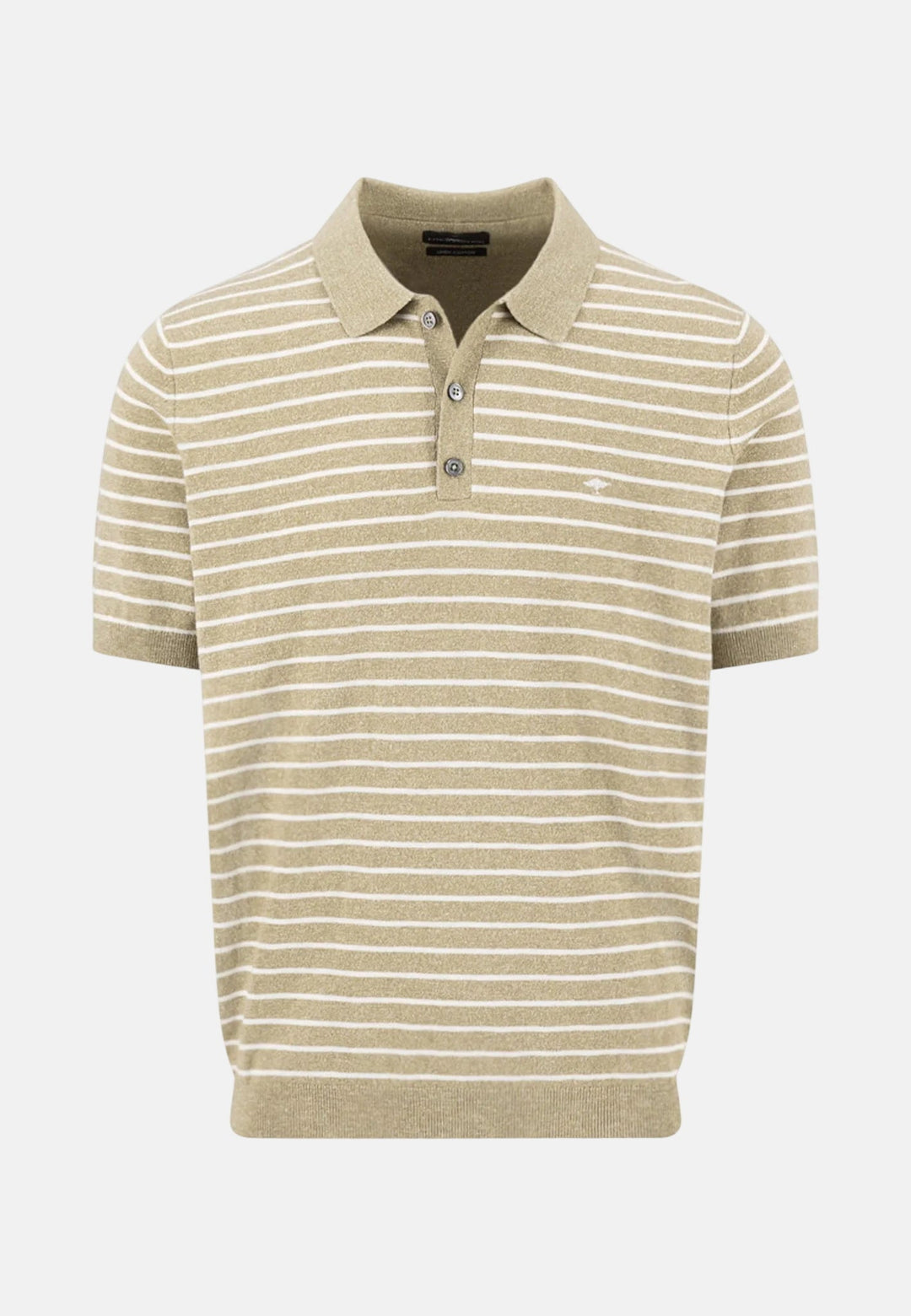 Fynch - Hatton Striped Cotton Linen Fine Knit Polo Shirt Pistachio 1603705-745-M