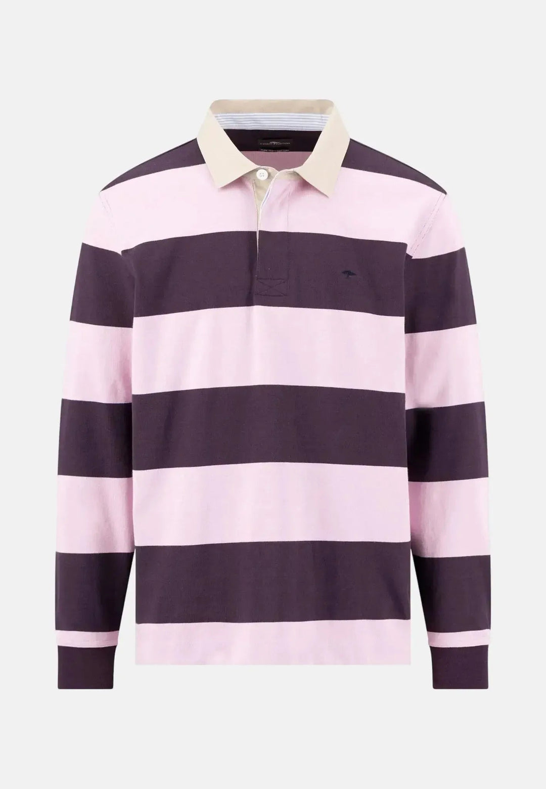 Fynch - Hatton Striped Rugby Shirt Aubergine - 16021363-342-M - fynch - hatton.co.uk